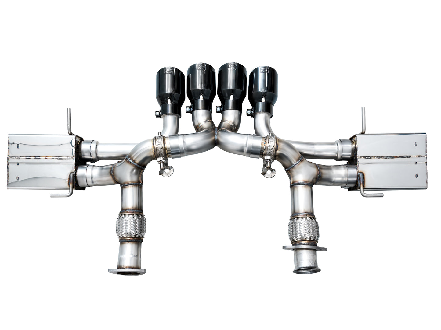 AWE 2023 C8 Corvette Z06 SwitchPath Cat-Back Exhaust - Diamond Black Tips