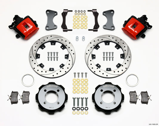 Wilwood Combination Parking Brake Rear Kit 11.75in Drilled Red 2011 Fiesta Rear